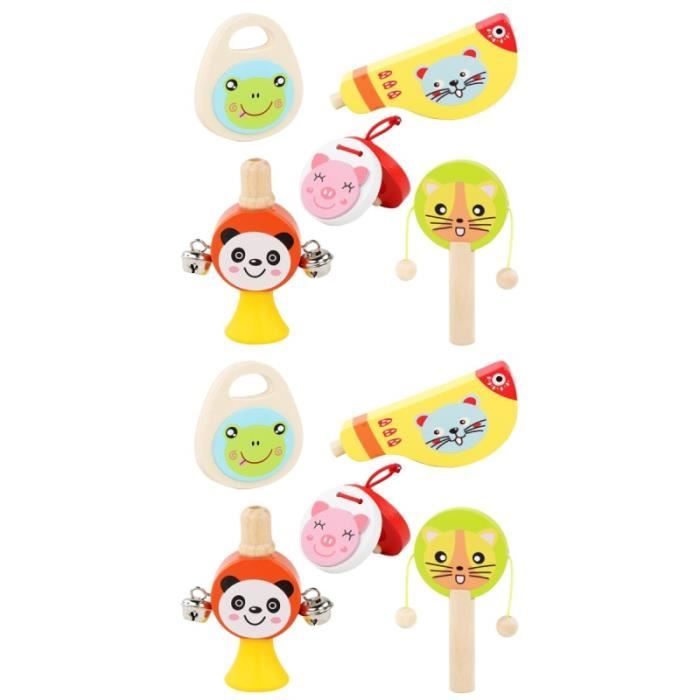 2 Tambourins En Bois Pour Enfants - Instruments De Musique Percussion Hochets Spectacles Danse