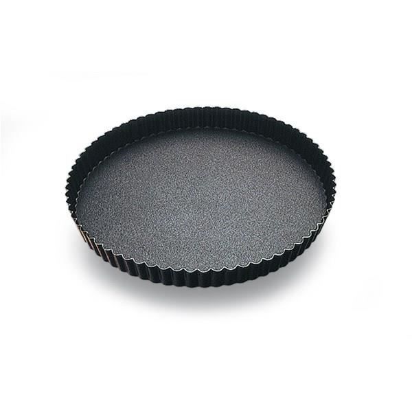 Gobel Moule à tarte - Tourtière cannelée - Ø28cm - Fond fixe - Antiadhérent - Hauteur 25mm