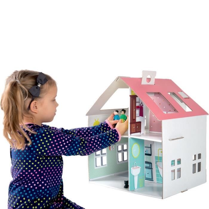 Maison de poupée en carton a construire et décorer