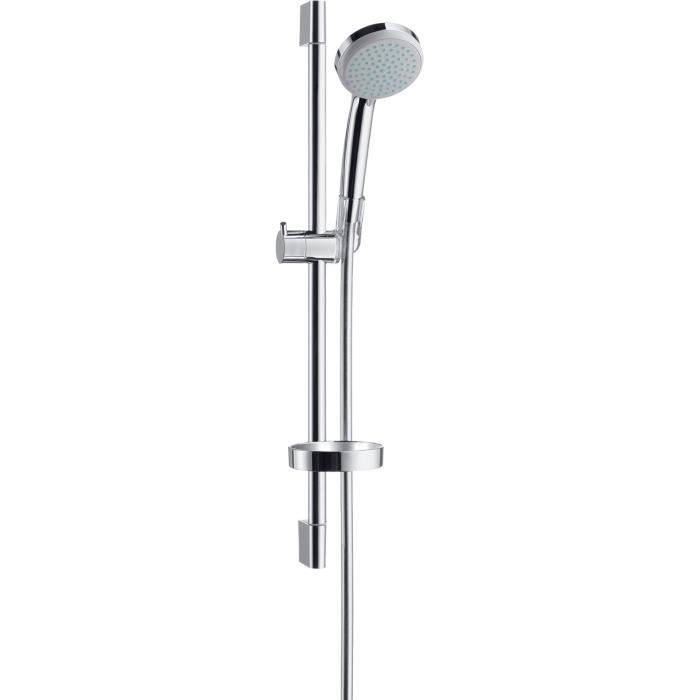 Hansgrohe Set de douche Croma 100 Vario avec barre Unica'C 65 cm et portesavon, Chromé