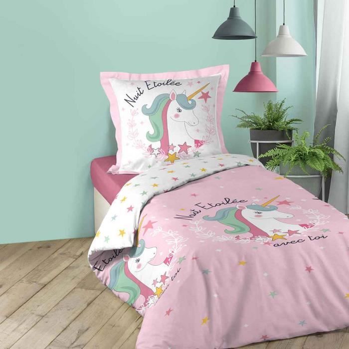 ZHINV Parure de Lit 90x190 Enfant Fille Rose Housse de Couette avec  Fermeture Éclair Breathable Microfibre - Housse Couette 90x190 1 Personne +  1 Taie d'oreiller : : Cuisine et Maison