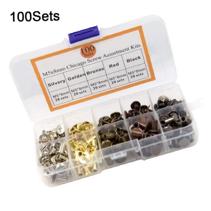 Rivet en cuir KIT DOUBLE CAP Rivets tubulaires Rivets décoratifs