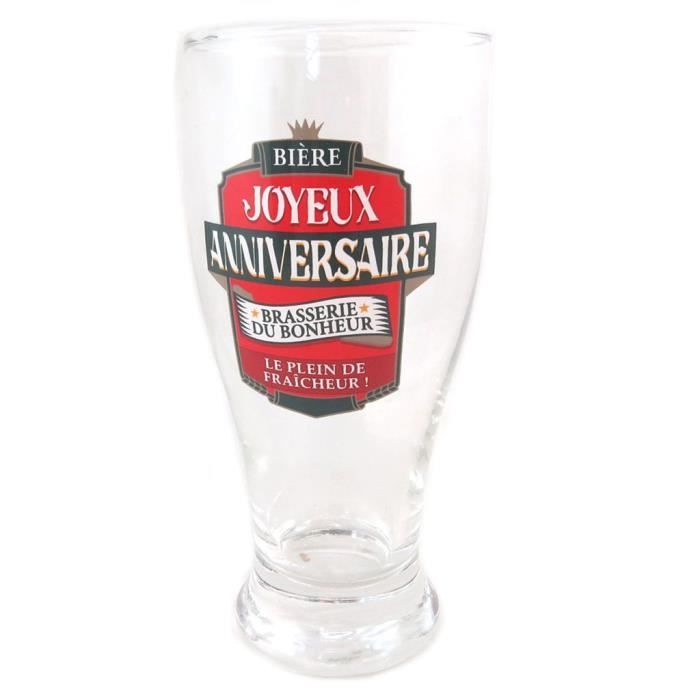 Verre A Biere Joyeux Anniversaire Brasserie Du Bonheur Le Plein De Fraicheur 18x8 Cm P8540 Achat Vente Verre A Biere Cidre Cdiscount