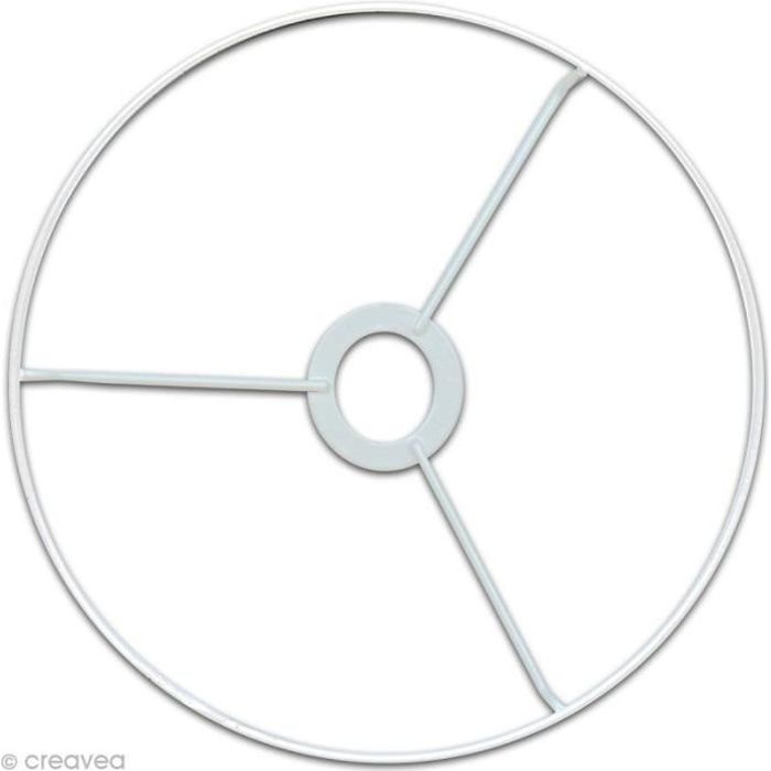 Abat-jour cercle à bague personnalisable - LUNIVERS DE PIWI - 40 cm - Plastique et résine - Blanc - Style contemporain