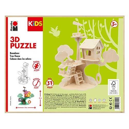 Puzzle 3D - MARABU - Kids - Animaux - 37 pièces - Marron