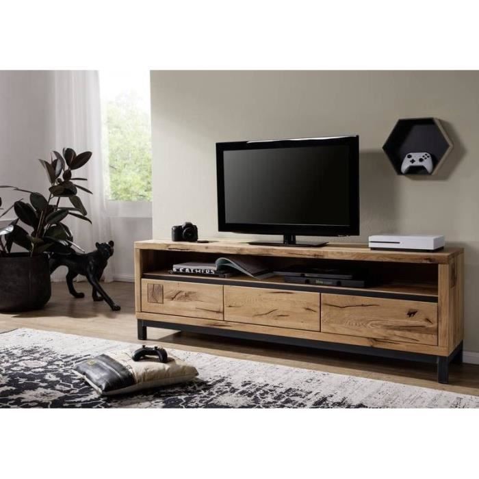 Meuble tv chêne massif huilé longueur 150cm - Meuble Passion