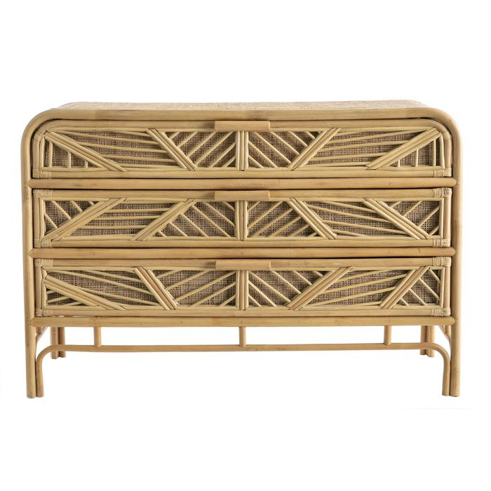 Miliboo - Commode vintage en rotin 3 tiroirs L120 cm GALON