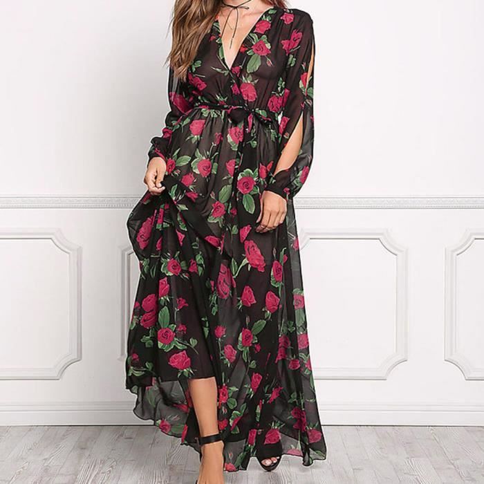 Femmes Trompette Manches Imprimer Taille Elastiquee Taille Polaire Robe Longue Jaune Noir Cdiscount Pret A Porter Femmes Trompette Manches Imprimer Taille Elastiquee Taille Polaire Robe Longue Jaune Noir Cdiscount Pret A Porter