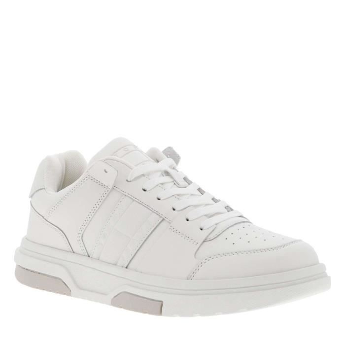 Tommy Jeans Baskets cuir - TOMMY JEANS - Homme - Blanc - Lacets