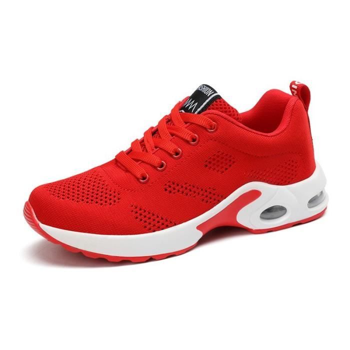 INSFITY Chaussures Femme Baskets INSFITY Avec Coussin dAir Aération Résistant à lusure - Rouge