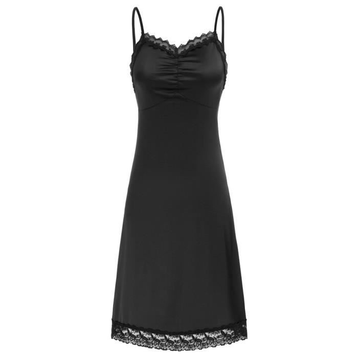 Robe,Belle époque robes femmes dentelle ourlet pleine robe à bretelles