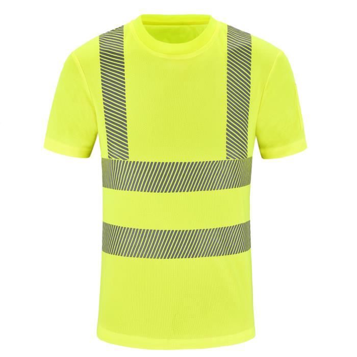 AYKRM Tee-Shirt de Travail microporeux Haute-visibilité de Protection de sécurité avec Avertissement Polo Haute visibilité XL