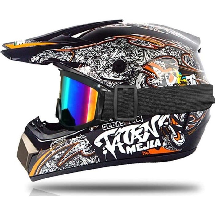 RUMOCOVO® Casque de Moto Cross Enfant, Casque Intégral Moto Cross