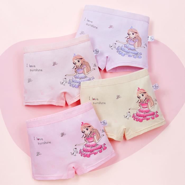 4pcs Sous vetements Filles Culotte Enfants Boxer Slip Fille Jolie Princesse Coton Calecon Bleu Cdiscount Pret a Porter