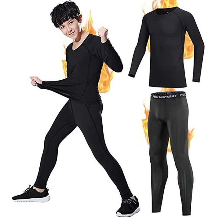 Ensembles de sous-vêtements thermiques de haute technologie pour enfants,  plus velours, épais, chaud, auto-chauffant, sous-vêtements, pyjamas pour  enfants, hiver - AliExpress