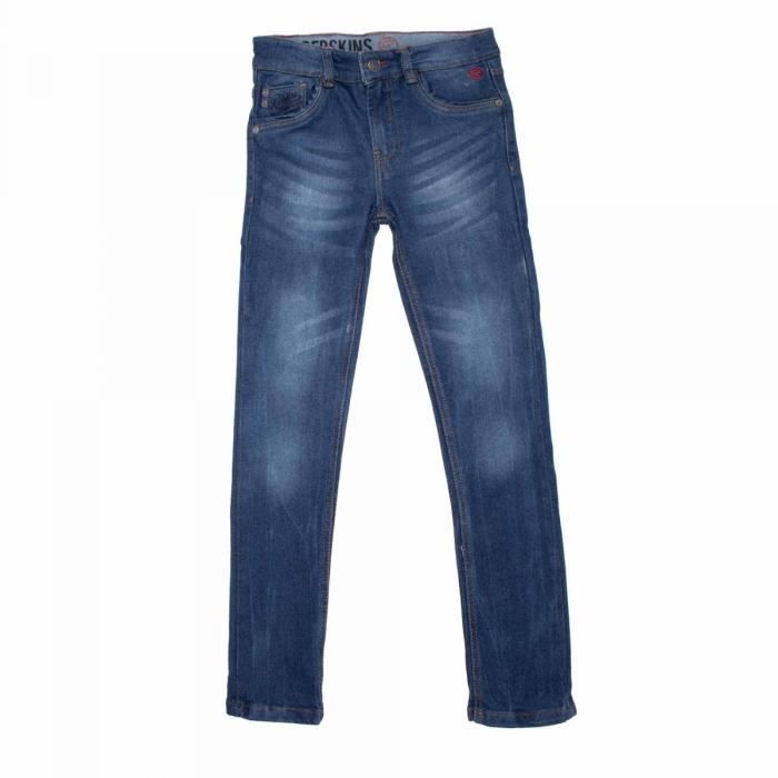 Jean bleu foncé délavé coton stretch Enfant REDSKINS