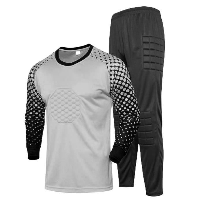 Ensemble de Football - YIZYIF - Garçon 7-12 Ans - Maillot Rembourré - Manches Longues - Pantalon Jogger