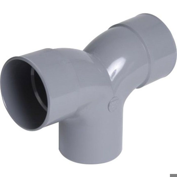 Raccord PVC gris coudé double 87 degrés30 Nicoll - Diamètre 100 mm - Double emboîture - Mâle / Femelle