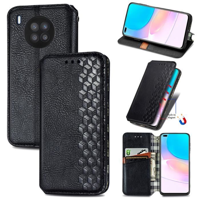 Coque à Rabat Cuir PU Huawei Mate 10 - Étui Fenêtre Visible Aimant Invisible Blanc