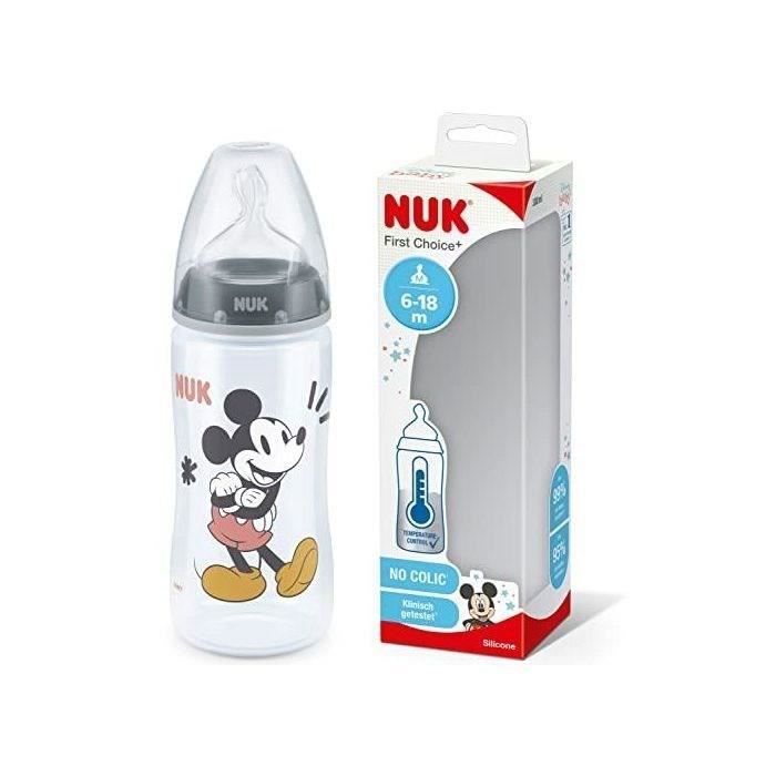 NUK Biberon FC+ Mickey - Temperature Control - En silicone - 300 ml - 6-18  mois - Cdiscount Puériculture & Eveil bébé