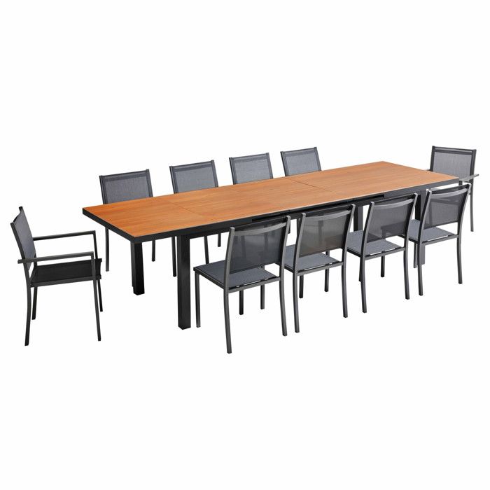 Lot de 8 chaises de jardin avec coussins TACENO Métal Blanc | Leroy Merlin