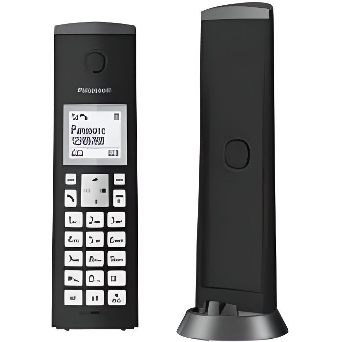 Téléphone sans fil PANASONIC KX-TGK210SPB DECT noir - Autonomie 18h - Ecran LED - Répertoire 120 noms et numéros