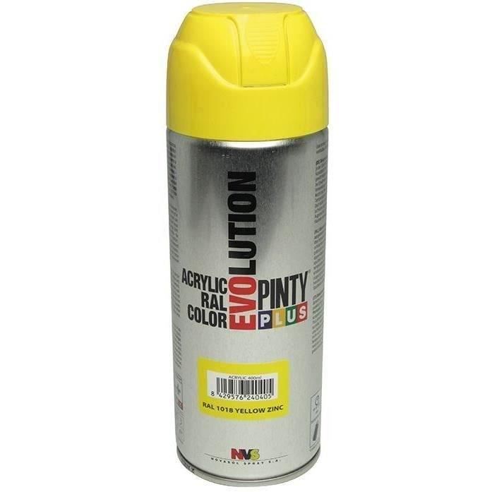 PINTY - Bombe peinture 400ml jaune RAL 1018 brillant.