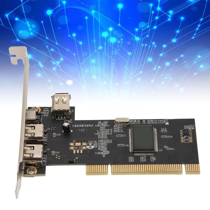 Qiilu Carte PCI Express Firewire 1394 vers Externe IEEE Haute Vitesse Contrôleur Adaptateur 1394 pour Desktop DV