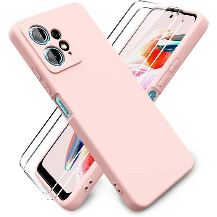 Housse De Protection Avec Verre Trempé Pour Xiaomi Redmi Note 14 4G - Couleur Dégradé Rose/doré, Anti-choc, Complète