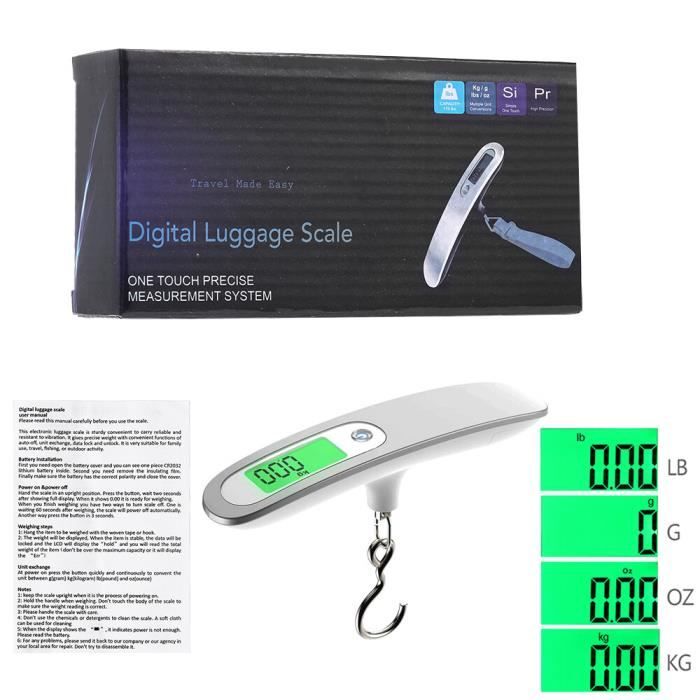 Balance électronique De Pêche Portable 75 Kg - Précision 10 G, écran LED, Avec Ruban à Mesurer, Bouton Tare, Piles AAA