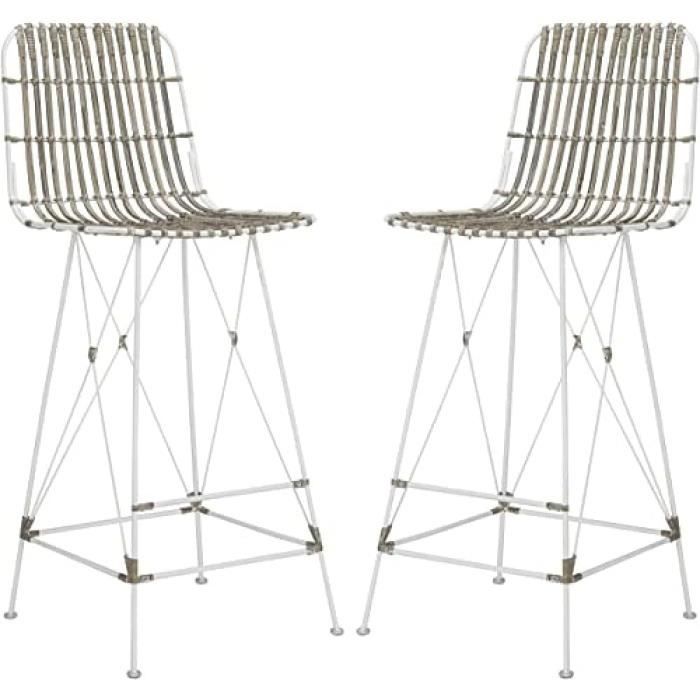 Tabouret de Bar Rotin Naturel 53 x 45 x 109.98 cm Safavieh EWK6508C-SET2