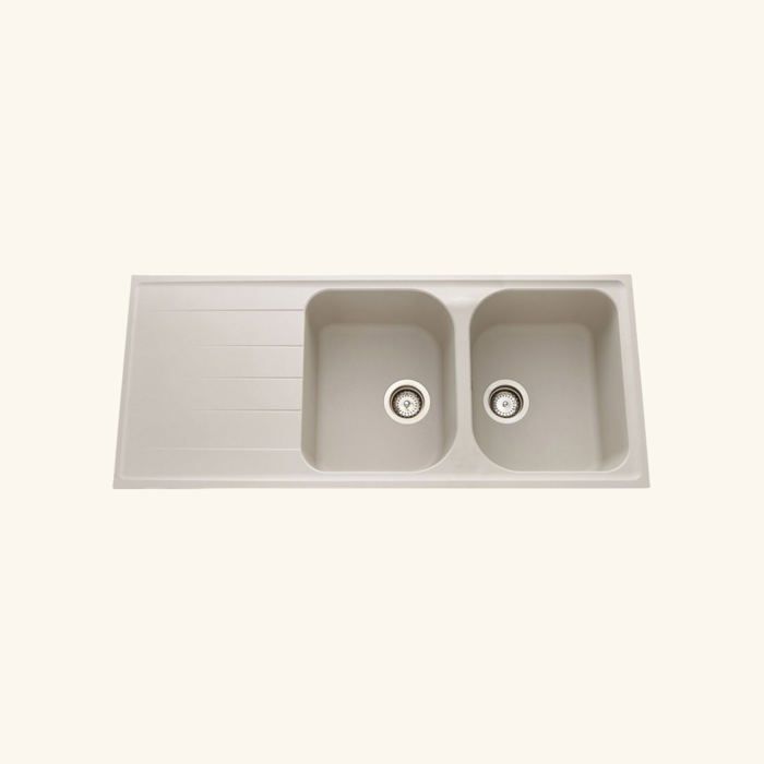 Évier granit beige everest Schock VIOLA 2 bacs 1 égouttoir 500x1160