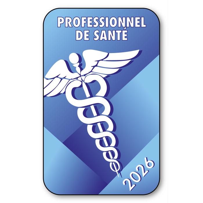 Autocollant Caducée 2025 Pour Pare-brise - Vignette Profession Santé, 12x7.5 Cm, Vitrophanie