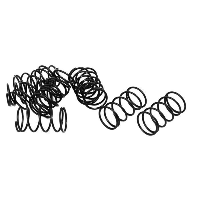 Lot De 20 Ressorts De Compression Acier - Diamètre Fil 1.2 Mm, Diamètre Extérieur 14 Mm, Longueur 15 Mm - Noir, Traité Antirouille