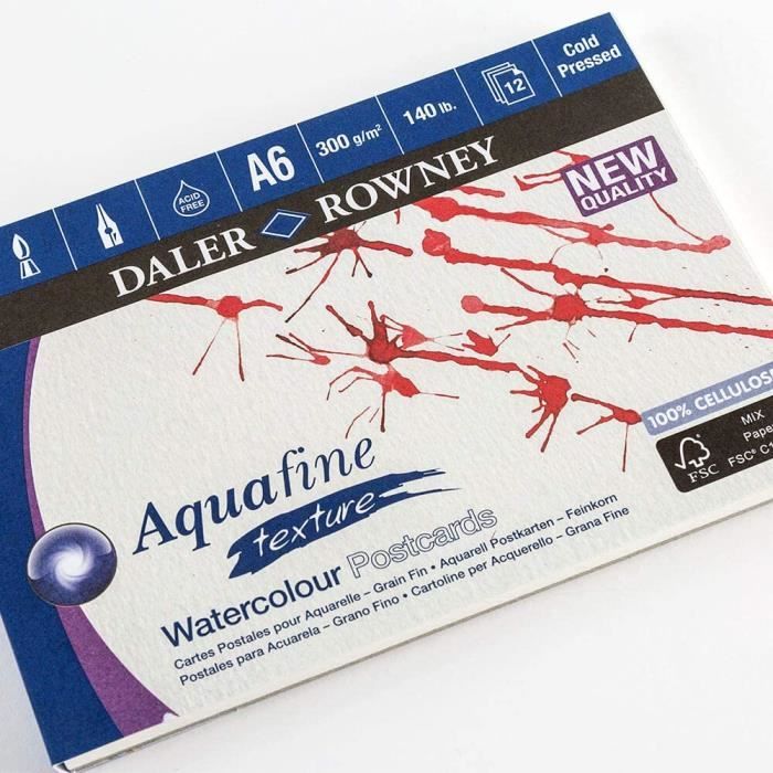 Daler Rowney Aquafine Texture Pad - Blocco Per Acquerello A3 300g/mq - 12 Fogli Di Carta Ruvida