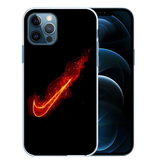 Coque de téléphone iPhone 12 PRO MAX Silicone TPU Nike Feu