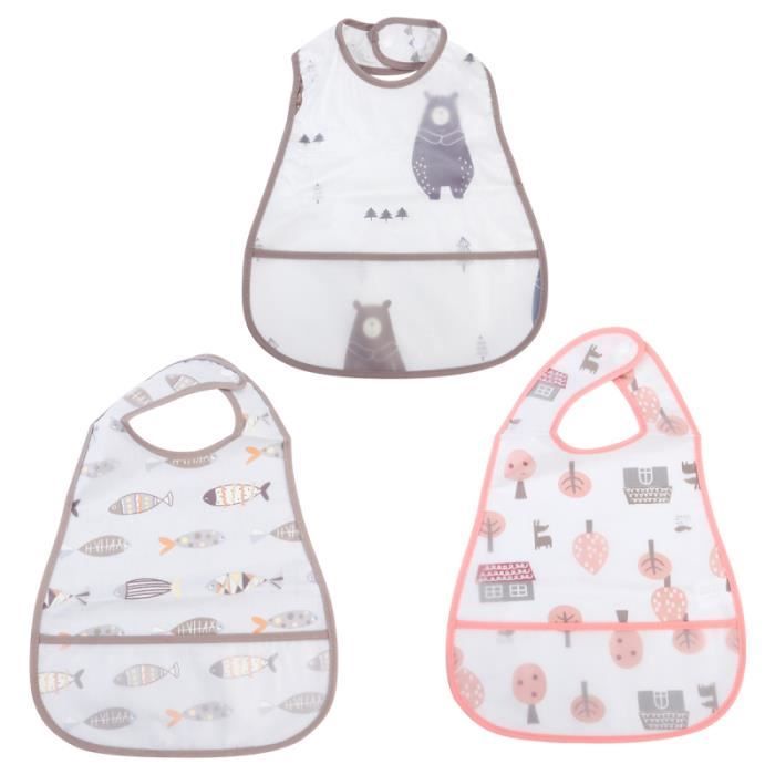 3 Pieces Bavoir Bebe Impermeable Sur Durable Salive Serviette Repas Manger Tablier Pour Tout Petits Enfants Bavoir Cdiscount Puericulture Eveil Bebe