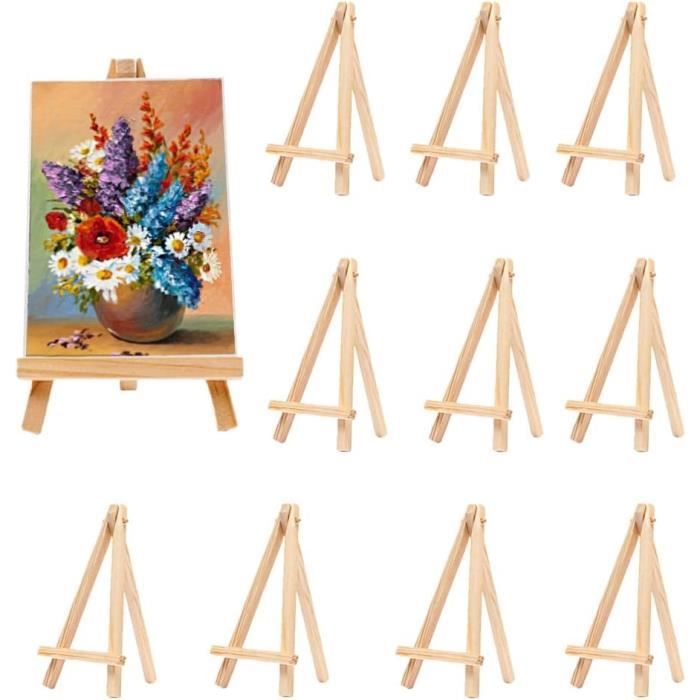 Lot De 10 Mini Chevalets En Bois Pin - 15x8 Cm, Pour Photos, Menus, Décorations De Mariage Et Anniversaire