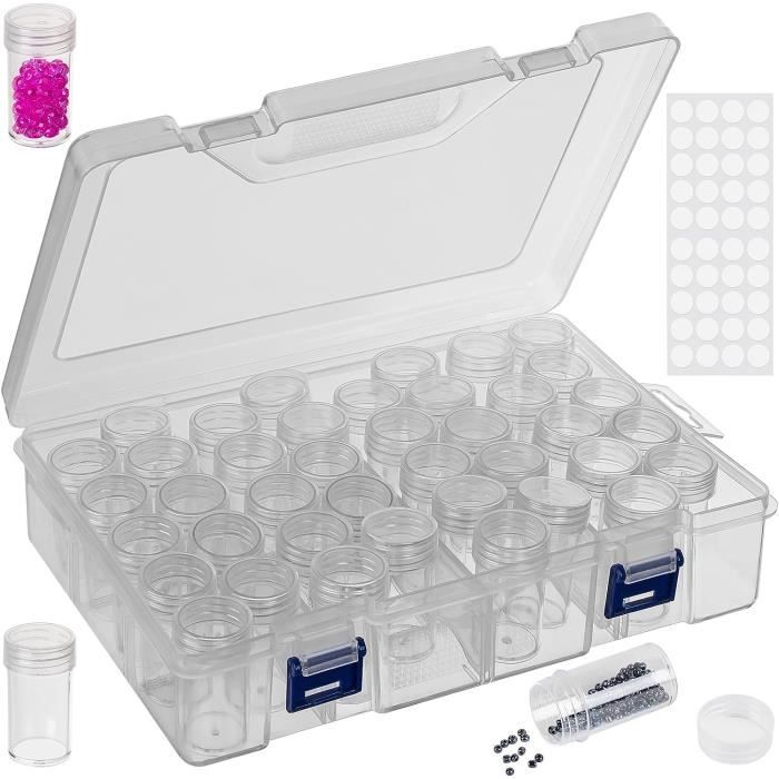 Boîte Rangement Broderie Diamant 30 Compartiments - Valise Organisateur Perles, Bijoux, DIY - 8