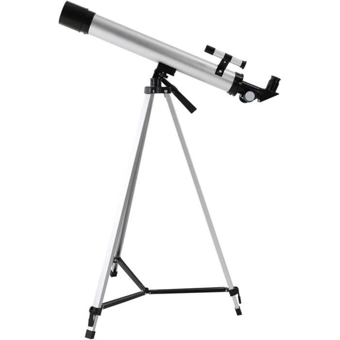 Télescope Débutant 70mm Ouverture – Longueur Focale 300mm – Avec Trépied, Oculaires, Adaptateur Téléphone – Pour Enfants Et Adultes (blanc)