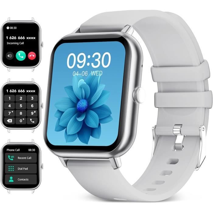 Montre Connectée Femme avec Appel Bluetooth - Montre Connecter pour Femme  Lecteur Musical Smartwatch avec Moniteur de Sommeil Calories Podomètre