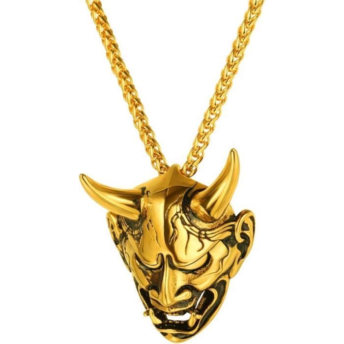Grosse Chaîne Homme Pendentif Tête De Mort Johnny - Style Biker Rock