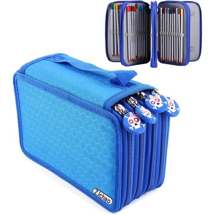 Trousse 3 Compartiments, Trousse Scolaire Avec Fermeture Éclair Et