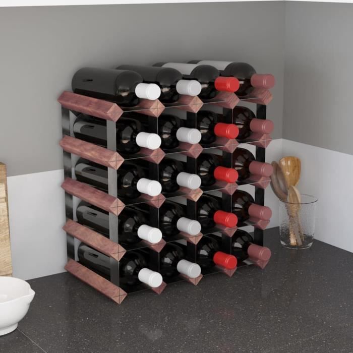 VidaXL Casier à Bouteilles 48 Bouteilles - Étagère à Vin Métal Noir - Design Moderne Et Robuste