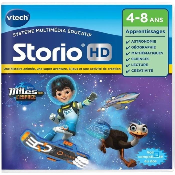 Jeu VTech Storio – Miles Dans L'espace – Cartouche éducative – Histoire Animée, 9 Jeux, Dès 4 Ans