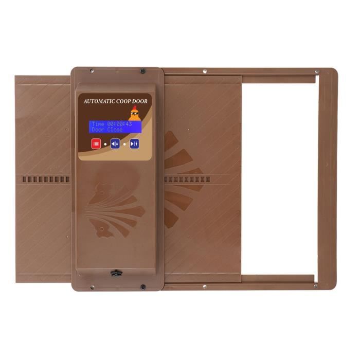 Meilleurs prix pour Vvikizy Ouvre-porte automatique de poulailler avec minuterie Ouvre-porte automatique de poulailler, ouverture jardin filet Brun