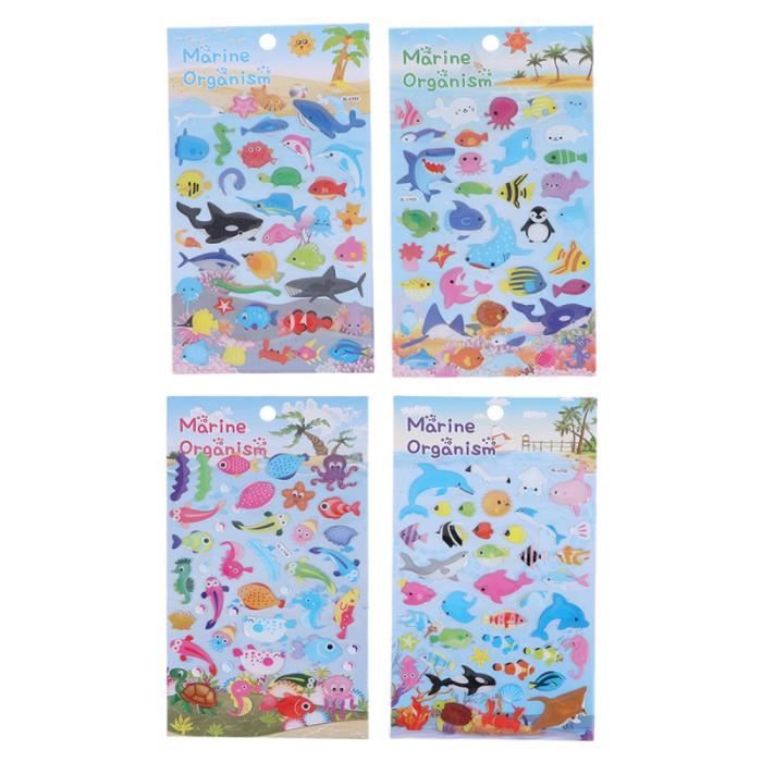 Autocollants 3D Enfants Lot De 50 Feuilles - 1200+ Stickers Gonflés Animaux, Voitures, Cœurs
