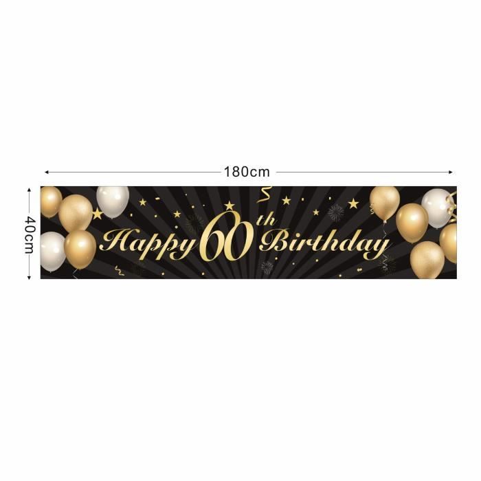 Joyeux 60 ans Anniversaire Bannière en Or Rose, Décoration de Fête d'anniversaire 60 ans de Bannière de porte, Banderoles pour Fêtes Anniversaire de la Femme, Signe de Bienvenue Fête d'anniversaire
