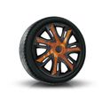 Set de 4 enjoliveurs de roue NRM N-Power pour jantes en acier, bicolores cuivre/noir, 16"-1