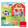 Puzzle encastrement bois - GOULA - Mamans bébés animaux de la ferme - 7 pièces - Mixte-1